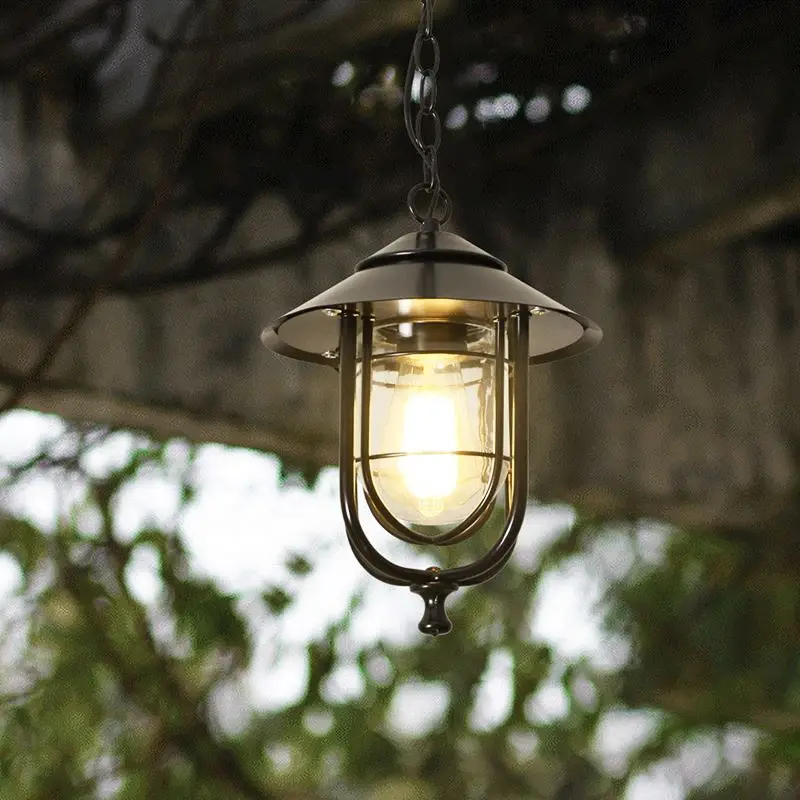 Outdoor retro Rustic Metal loft Vintage industrial Iron glass Antique waterproof LED Outdoor Chandelier  Pendant lamp