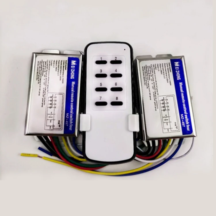 Multi Channel Remote Control wireless Light Switch with 8 separate receiver 8x1000W 8-way