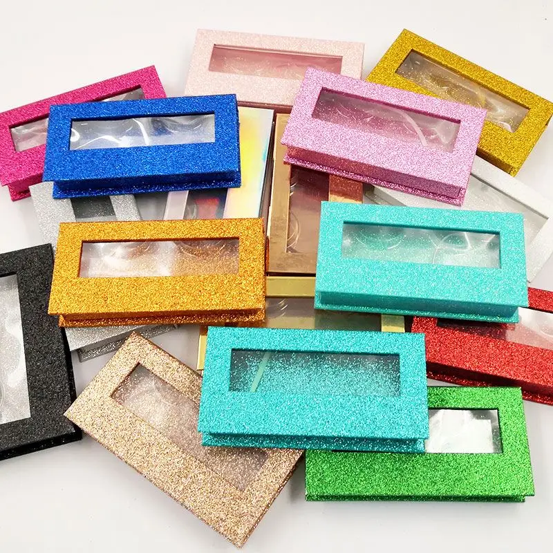 New product release custom colourful paper box eyelash packaging glitter eyelash paper box