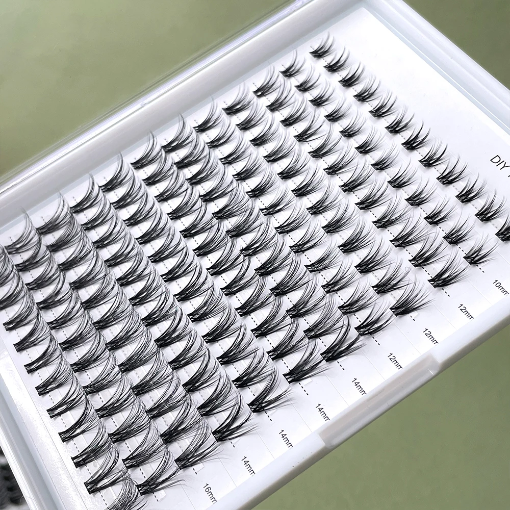 Wholesale Custom Diy Mink Lash Extension Kit Professional  Natural Diy Black Band Lash Segment Private Label Cluster Lashes