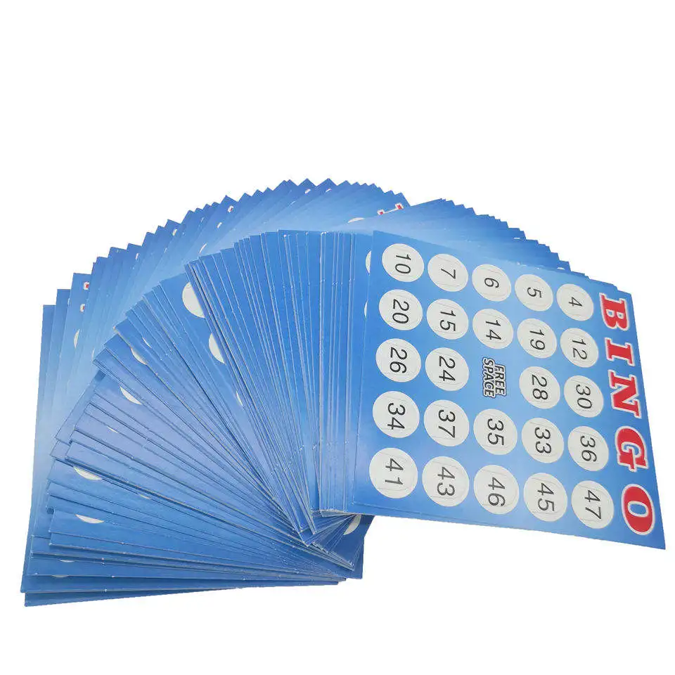 2023 New Arrival Good Price Customize Printing Mixed Color Disposable Paper Bingo Card
