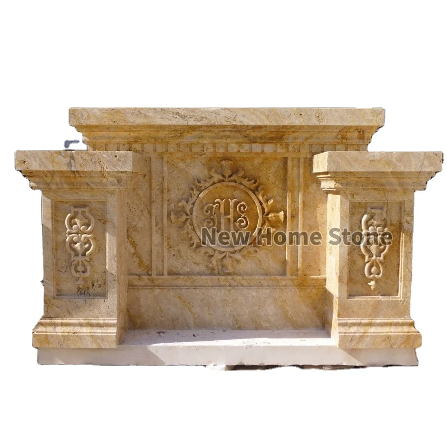 Hand carved Natural Stone Marble Last Supper Church Altar Religious Church Marble Altar Table