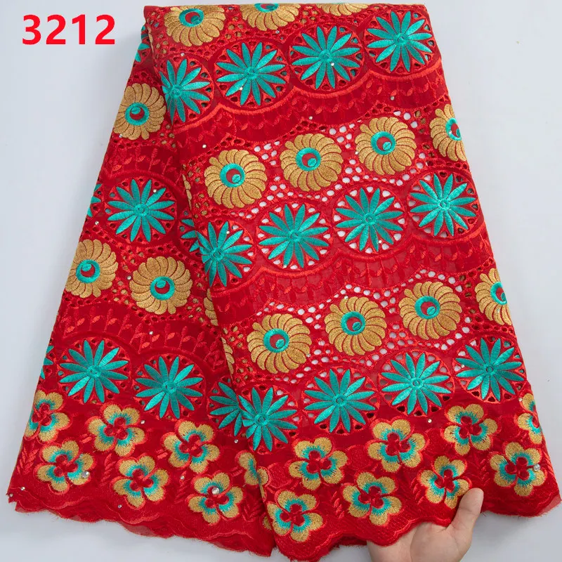 3212 African Swiss Cotton Lace Fabric 2023 High Quality Nigerian Embroidery Lace Fabric with Florals for DIY Wedding Dresses