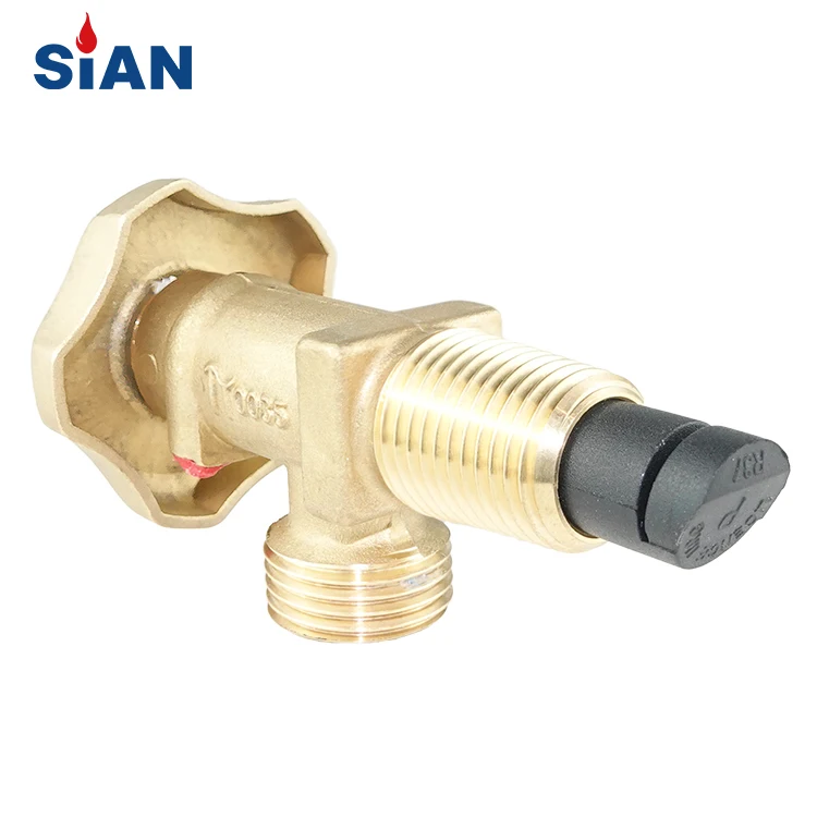 SiAN Safety Brass 17E F-type LPG Propane Tank Valve LPG Cylinder  Handwheel Valves With TPED Approved