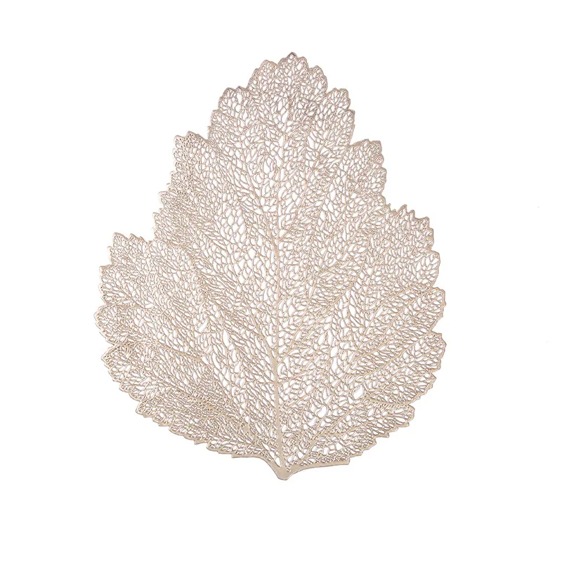 15 inch Modern Simple Hollow Mulberry Leaf Placemat 38 cm PVC Hot Stamping Heat Insulation Table Mat