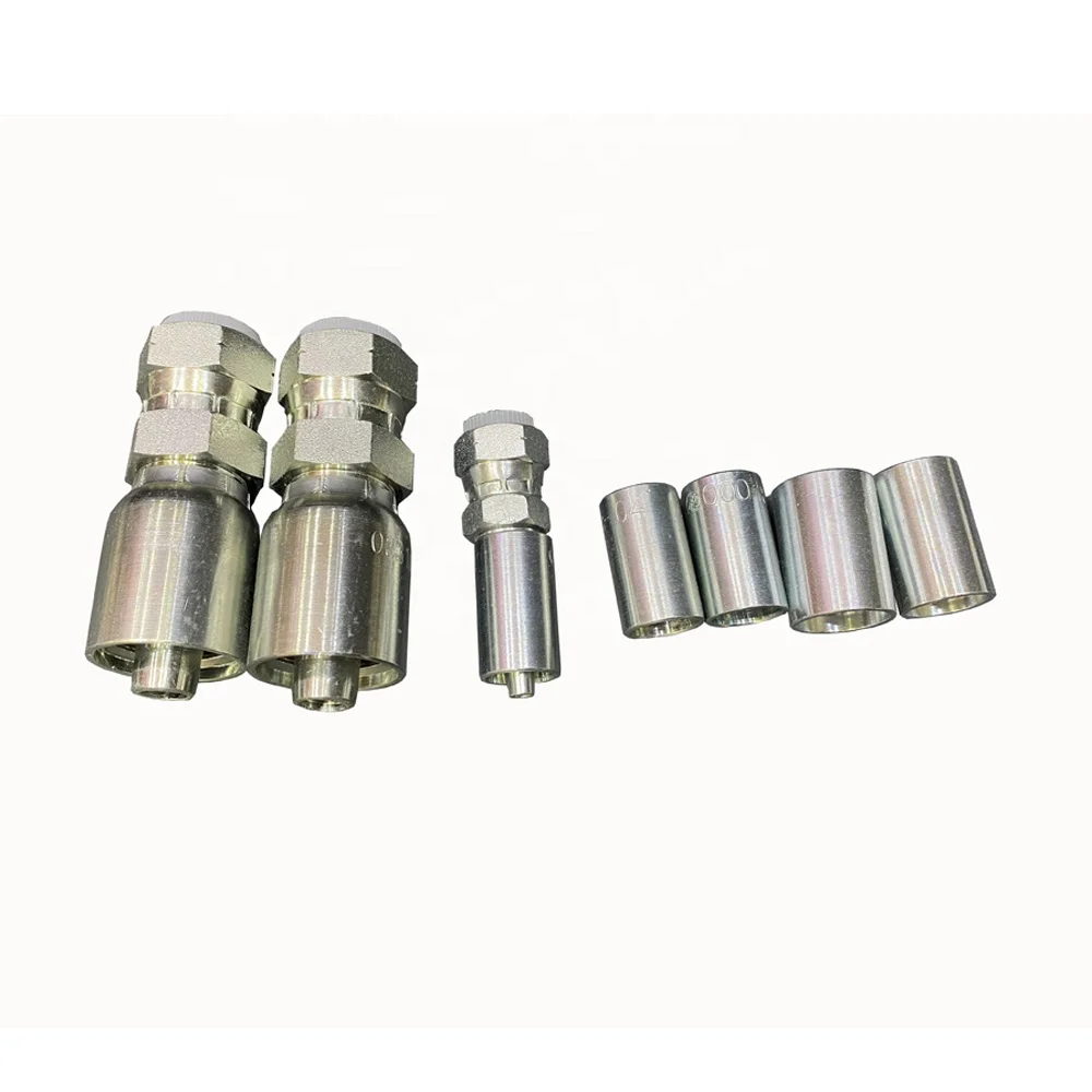 Hydraulic hose rubber pipe press carbon steel tapered sae ferrule threaded connector sleeve fittings