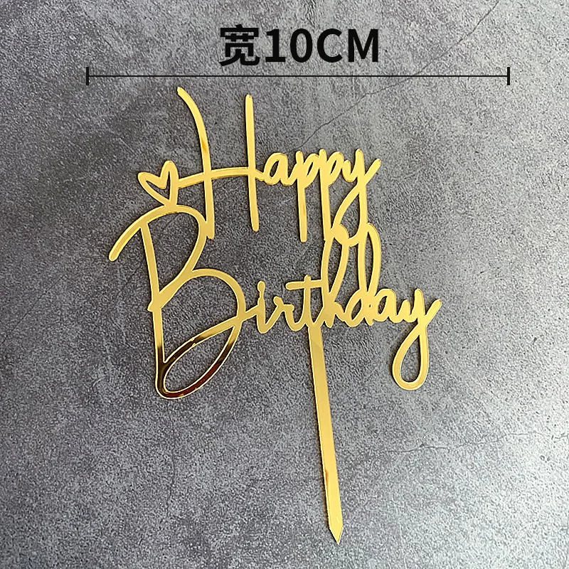 High Quality Mix Styles Acrylic Happy Birthday Cake Topper  Art Letter Happy birthday Cake Topper for Cake Decoration