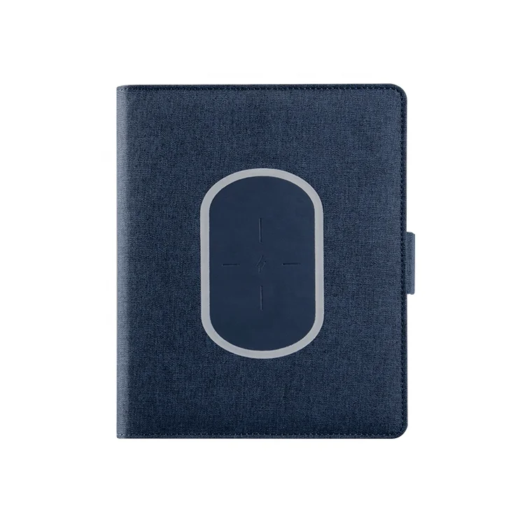 
Professional Manufacture 8000mAh Powerbank Notebook Business Gift Luxury Wireless Charger Doccument Bag 