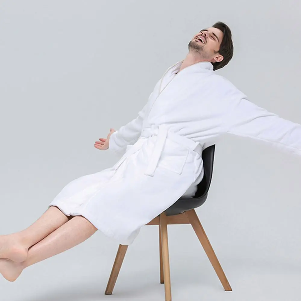 Plush Microfiber Terry Mariott Bathrobes 100% Cotton Bathrobe Delicate Appearance Bathrobe Women  hotel towel