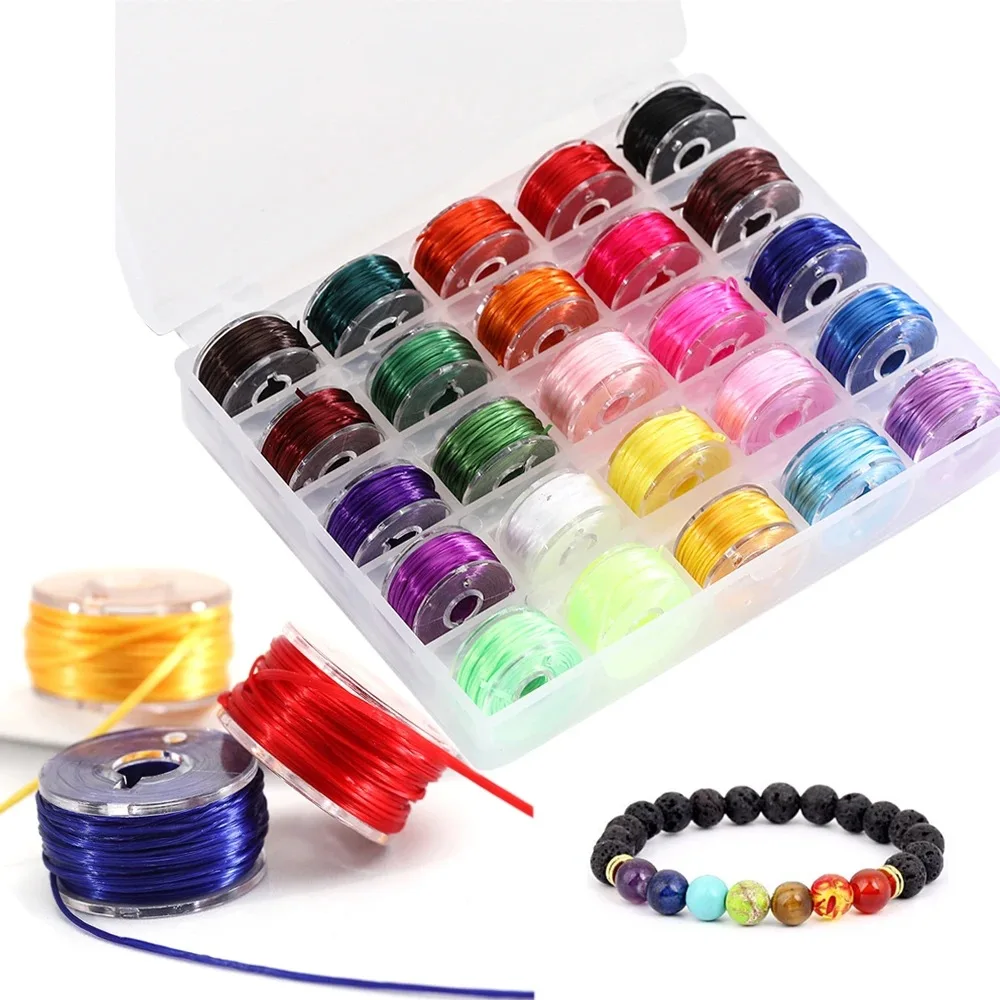 25pcs/box 0.8mm Nylon Boxed Jade Thread Small Amount Braided Rope Chinese Knot For Leather Hand Sewing