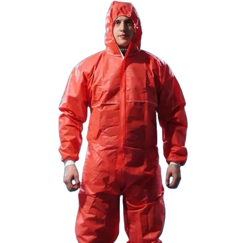 TYPE 5/6B Disposable PPE Safety Suit SMS Protective Overall Chemical Jumpsuit