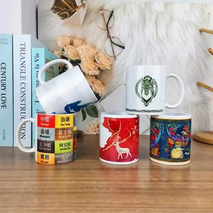 High Quality Customized Logo Printed Ceramic Coffee Cup Porcelain Mug With Unique Design