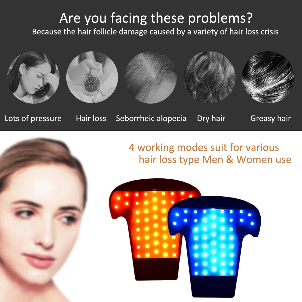 New Commercial Handheld Red Pdt Photon Led Portable Red Light Therapy Hat Helmet Cap For Hair Loss Growth And Face At Home