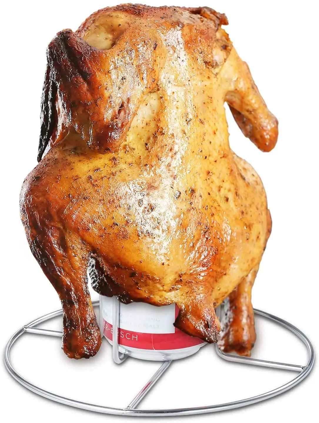 Stainless Steel Beer Can Chicken Holder Metal Stand with Mesh Accessory for Grill Cooking Waterproof Customizable Size