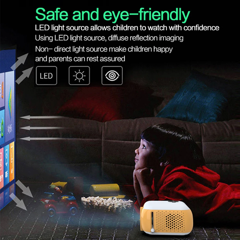 Yinzam High Quality A10 AIR Video Beamer, Cheapest LED 1600 Ansi Lux Android Proyector with WiFi BT 3D Portable projector