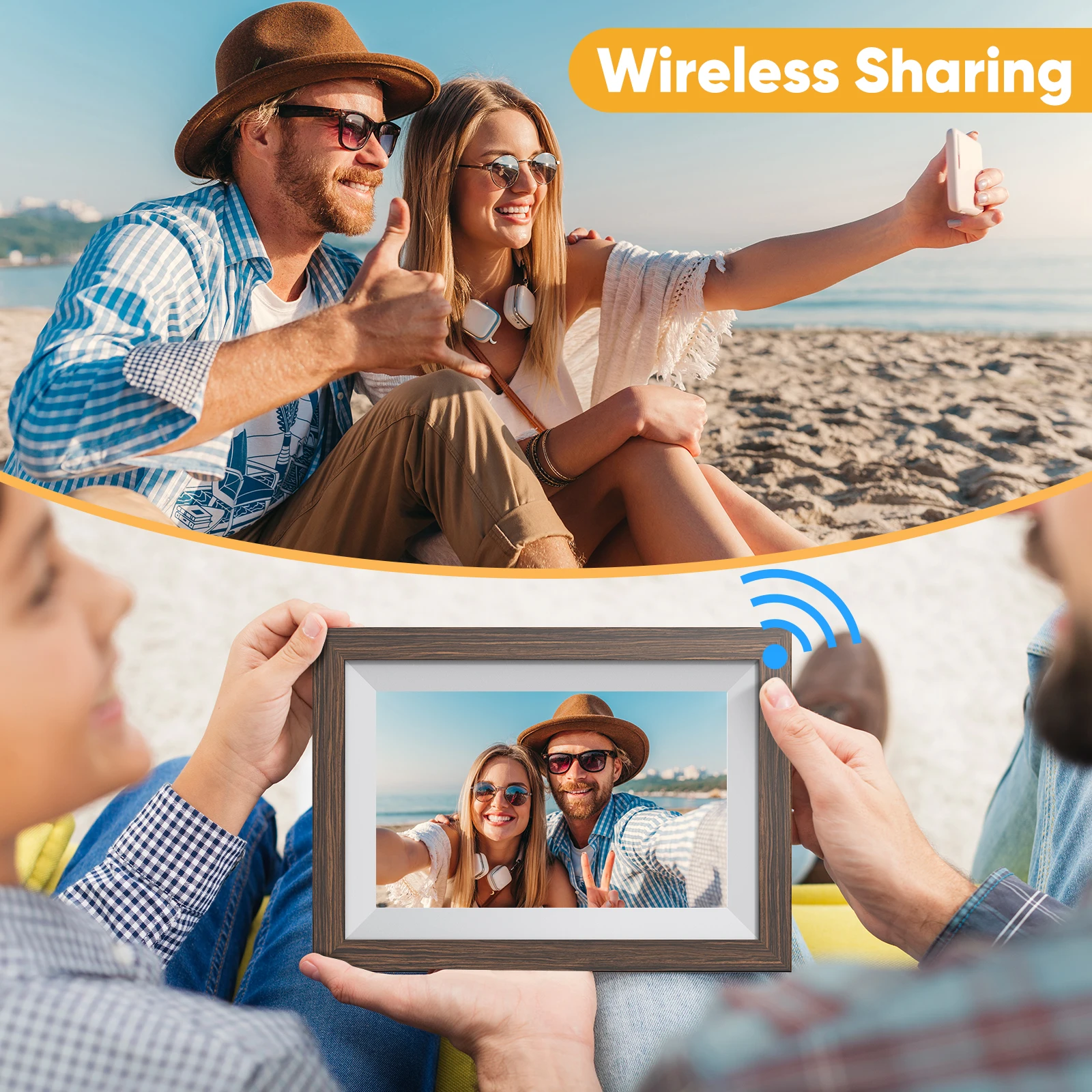 Arzopa 14.0 Inch Touch Screen 16GB Internal Memory PhotoShare Friends and Family Black Picture WIFI Digital Photo Frame