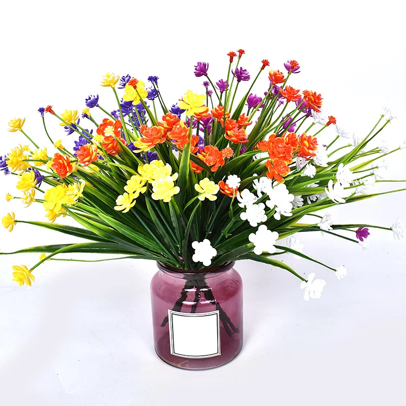 Plastic imitation potted small bouquet Artificial yellow corn spring grass small rose camellia small bouquet