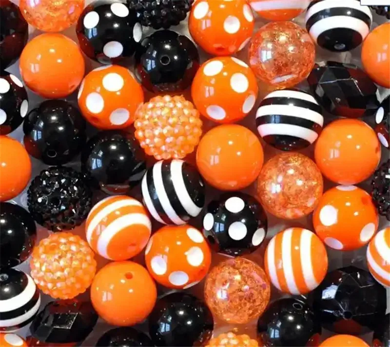 J117 Wholesale 50pcs/bag Chunky Gumball Beads dalmatians style 20mm bubblegum beads mix Loose Beads For Jewelry Making