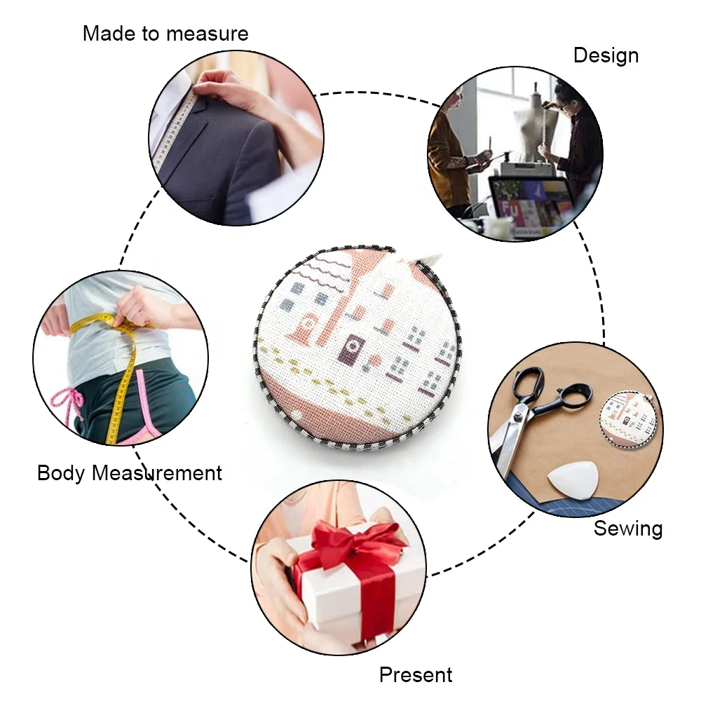 RTS 150cm/60inch Custom Ruler Body Mini Tailor Digital Soft Centimeter Roll Tape Measure