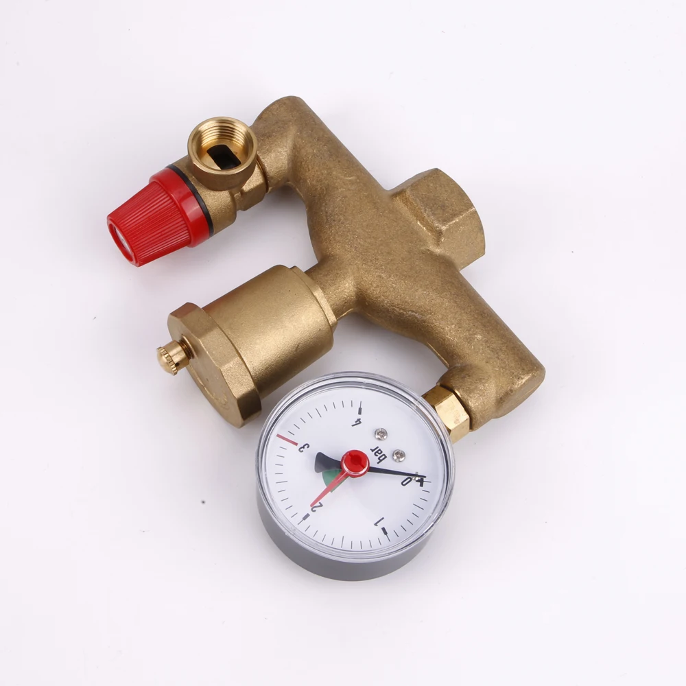 Kaibeili Customized Brass Boiler pressure Relief Valve Parts Set With Vent Valve/safety Valve