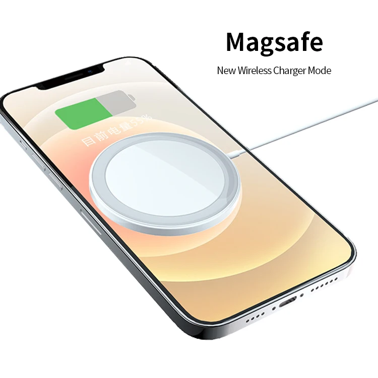 Новинка 2021 магнитное Беспроводное зарядное устройство для iphone 12 Mini Pro Max адсорбционное Быстрое беспроводное 15 Вт