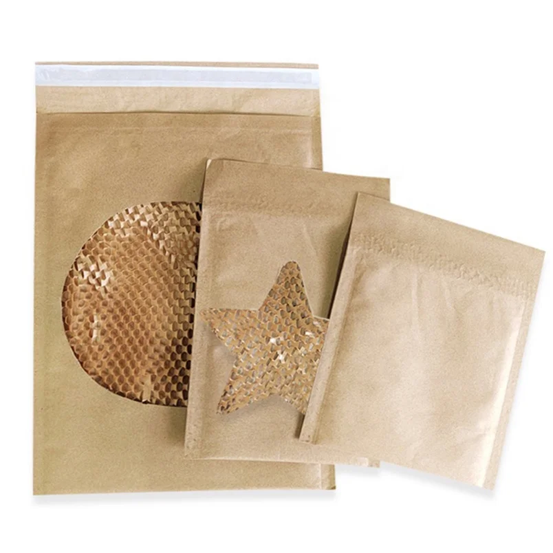 100% Recycled Biodegradable Kraft Paper #0 9x6 Inches Natural Honeycomb Padded bag Envelopes