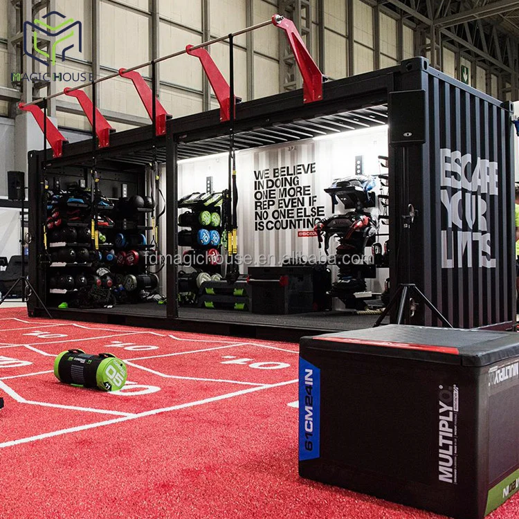 Magic House 20 ft shipping container gym with gym machines
