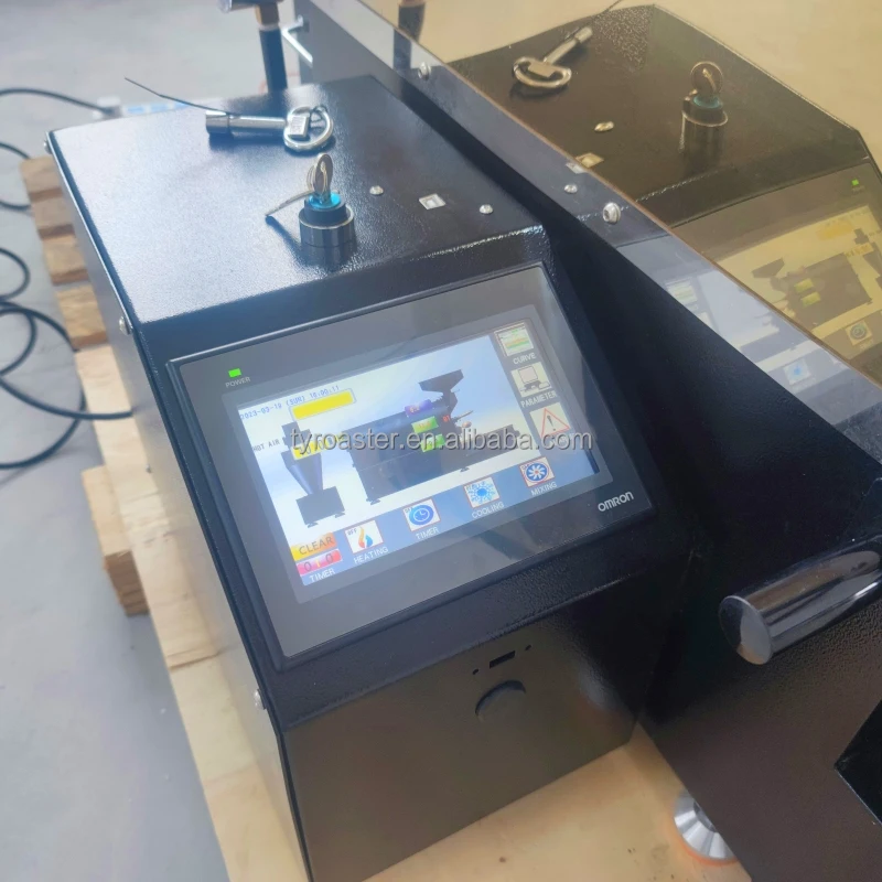 TY-TECH laser cut high performance 0.5~2.5kg sample toper industrial gas burner coffee roaster machine for home
