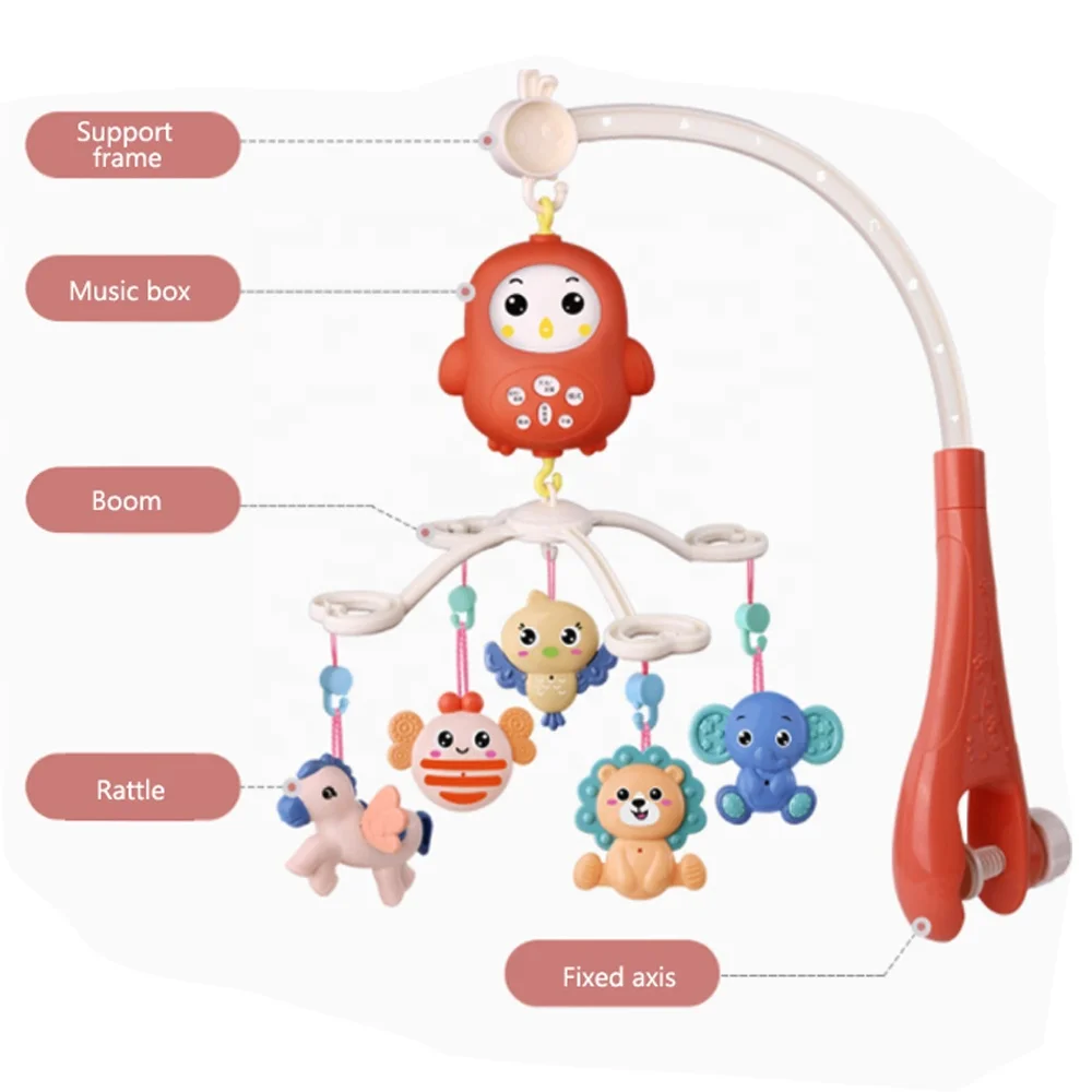 Remote Control Bedside Rotating Chicken Music Box Baby Noise Making Musical Hanging Mobile Bed Bell Toys