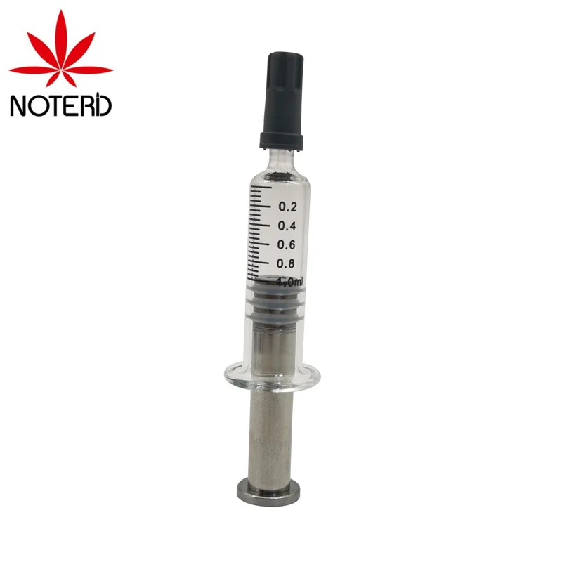  1 мл cbd масла серебристого цвета металлический Плунжер luer lock предварительно заполненный шприц для дистиллята