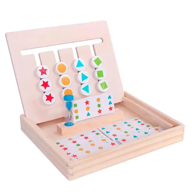 New arrival Montessori educational toys Four Color Wooden Puzzle Game children Logical Thinking Training Toy for kids boys girls