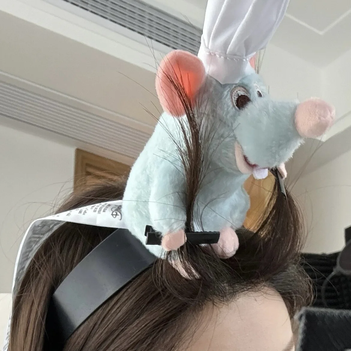 BoTu Anime Hair Bands Cooking Mouse Hair Bands Cartoon Plush Doll Headband Wide Hair Cards Headwear Creative Girls Toys Gifts