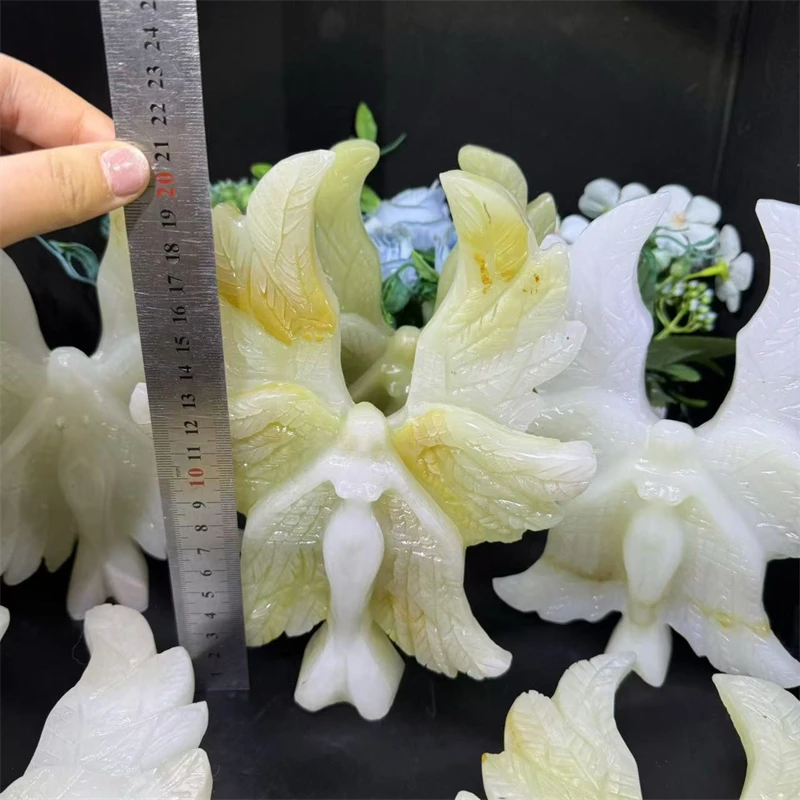 Crystal Healing Stone Carving Natural Afghan Jade Angel Crystal Angel for Gifts