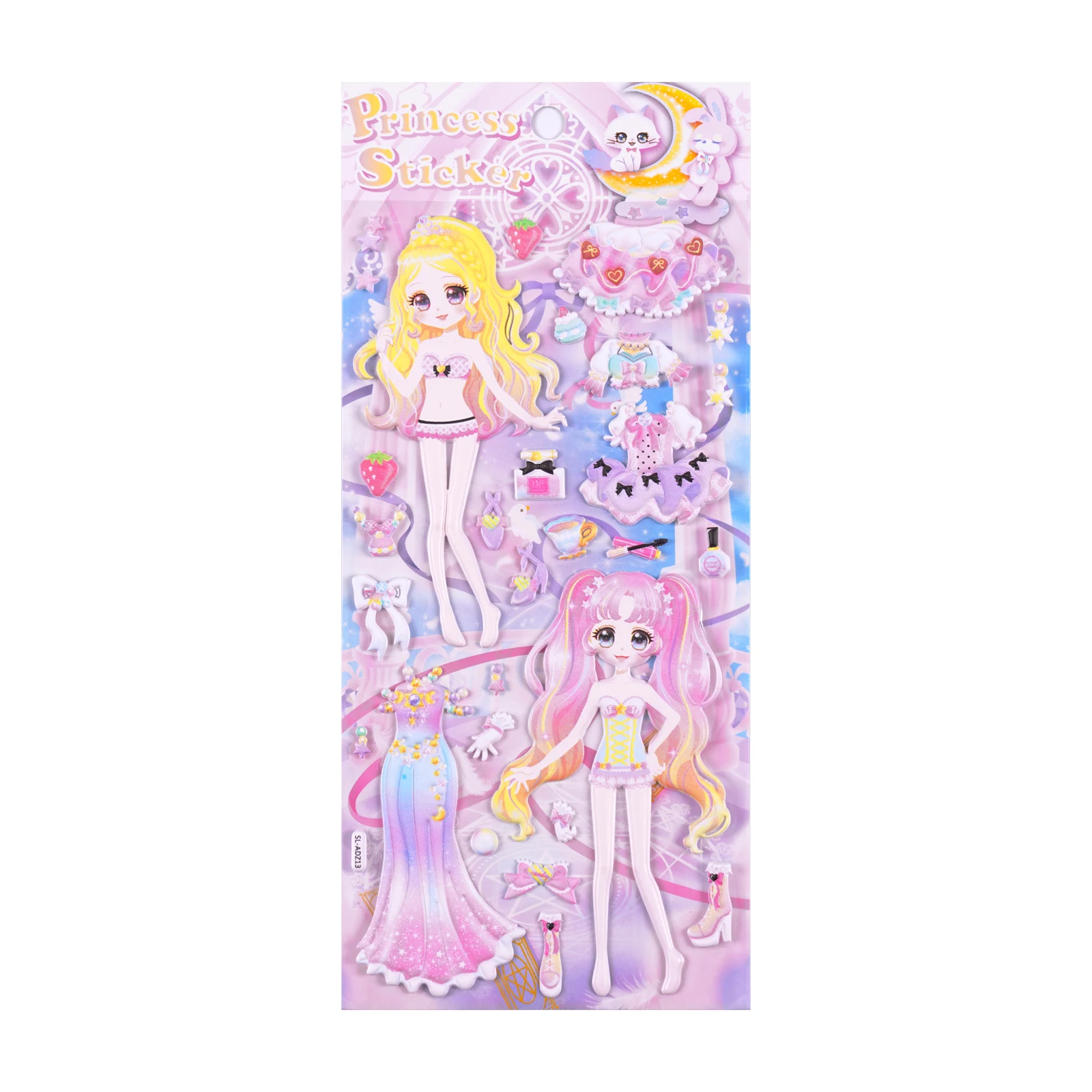 Оптовая продажа милые стикеры SHANLE в виде пышных пузырей принцессы Набор стикеров для платья девочек персонализированные Мультяшные аниме наклейки из ЭВА 3D лист