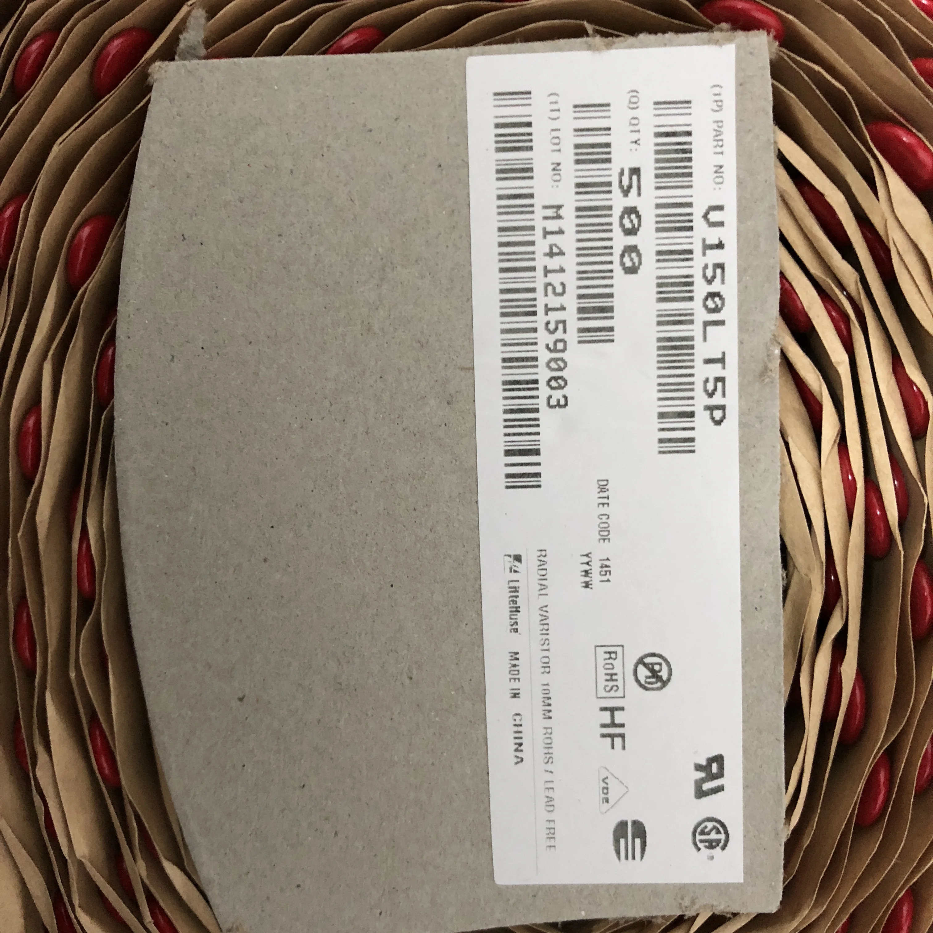  V150LT5P P1505 150V 360pF 2500A varistor diameter 10MM