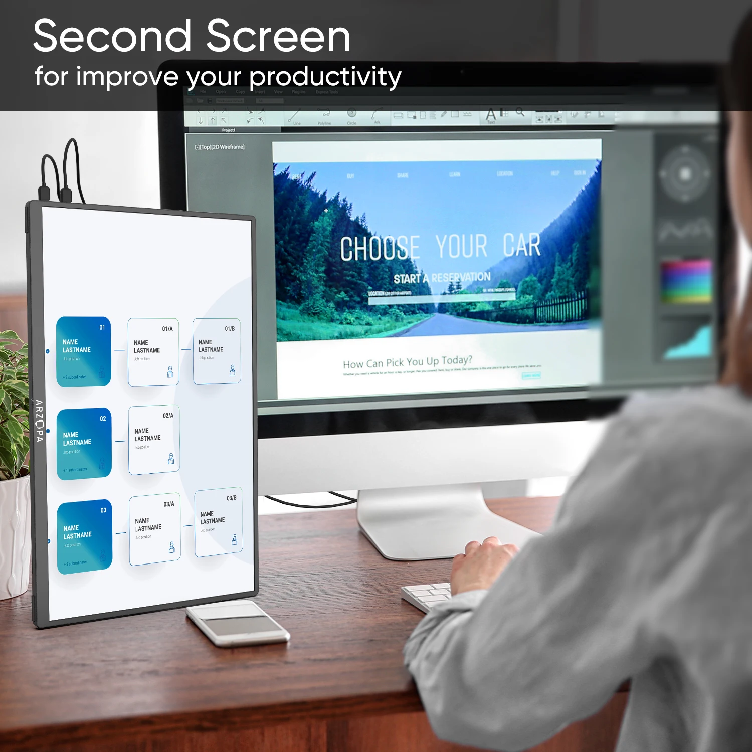 2023 New 15.6 Inch USB C Oled Mobile Dual Triple Extended Arzopa Monitor Laptop Portable Screen for PS4 PS5