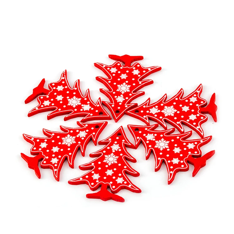 2022 wholesale wooden christmas ornaments Wood Pendant DIY Christmas Tree Hanging Decorations