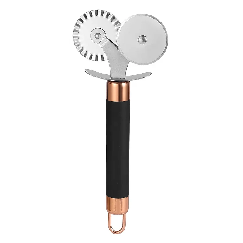 Hot sale best home kitchen gadgets pizza cutter pizza cake tools pizza slicer peel wheels double wheel embossing roller knife