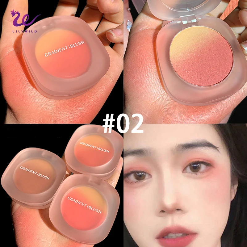 Lilywild Blush Pallette 3 Color Natural Gradient Matte Face Waterproof Makeup Powder Blush With Logo