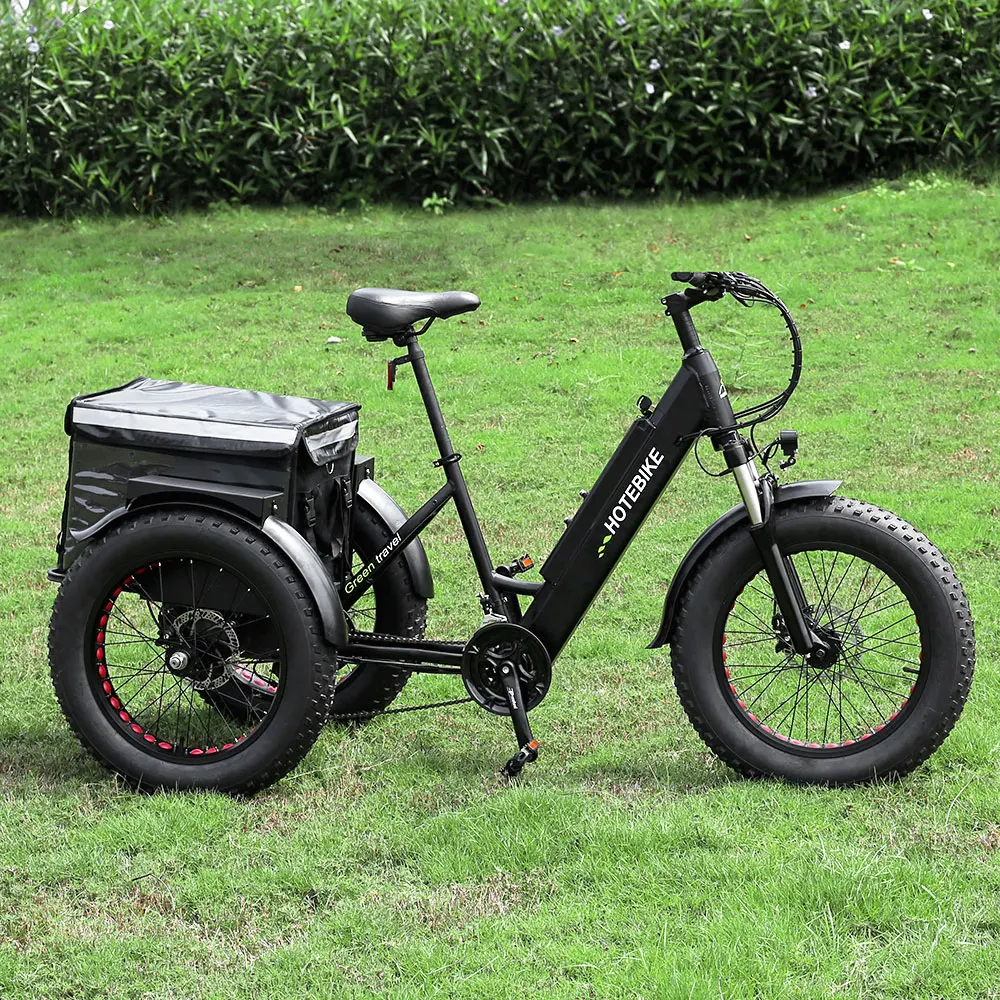 electric bicycle tricycle 20*4.0 inch Fat tire electric cargo tricycle for adult 36V350W electric tricycles three wheel