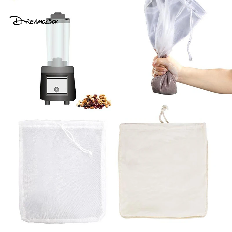 Wholesale Customized Cheesecloth Bags Straining Cotton Muslin Drawstring Bags Reusable Cloth Strainer