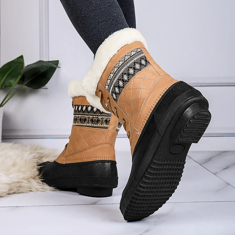 Fashion Snow boots 2021 Winter brand warm non-slip waterproof women mother shoes casual cotton winter autumn