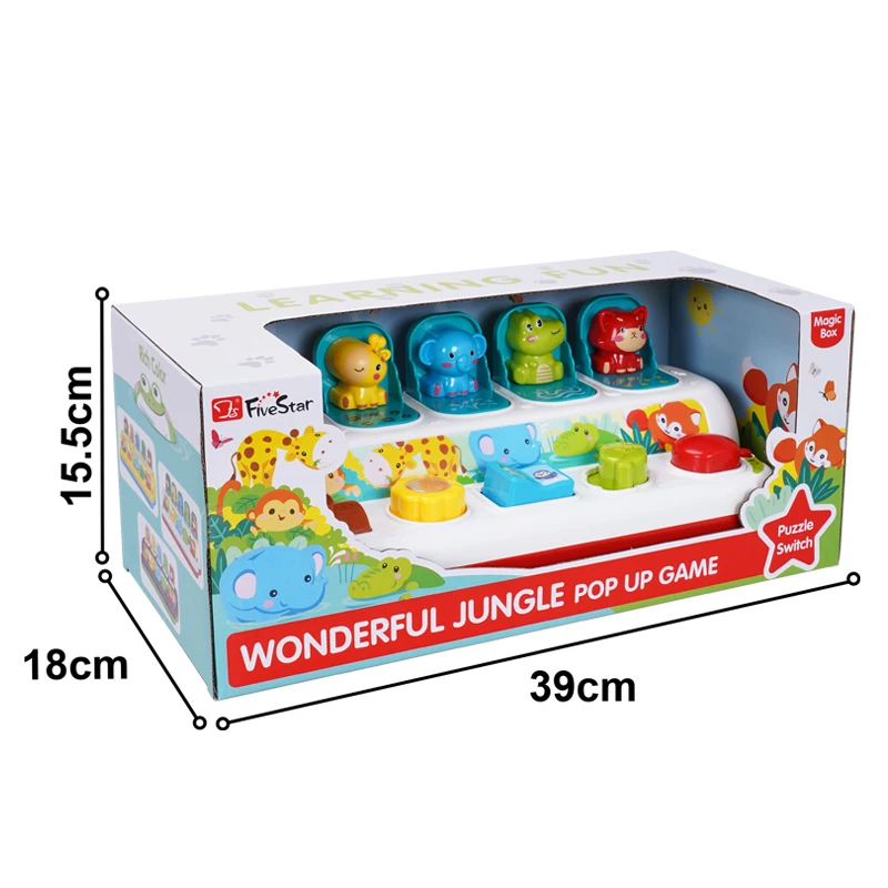 FiveStar Baby Sensory Hide & Seek Pop Up Animal Sorting Colors Animals Education Learning Children Toys Pop-Up Kids Toy