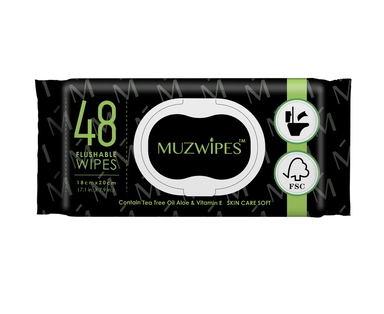 48ct Unscented Customizable Mini Flushable Adult Wet Wipes With Vitamin And Aloe