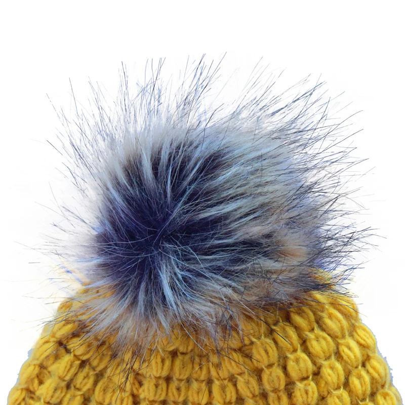 wholesale Yellow knit Beanie cap 100% Acrylic ski sports caps winter hats for women custom Beanie hats for women
