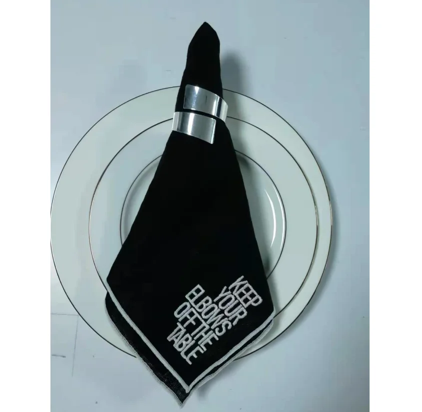 wholesale high quality personalized  linen table napkin for wedding with monogramming