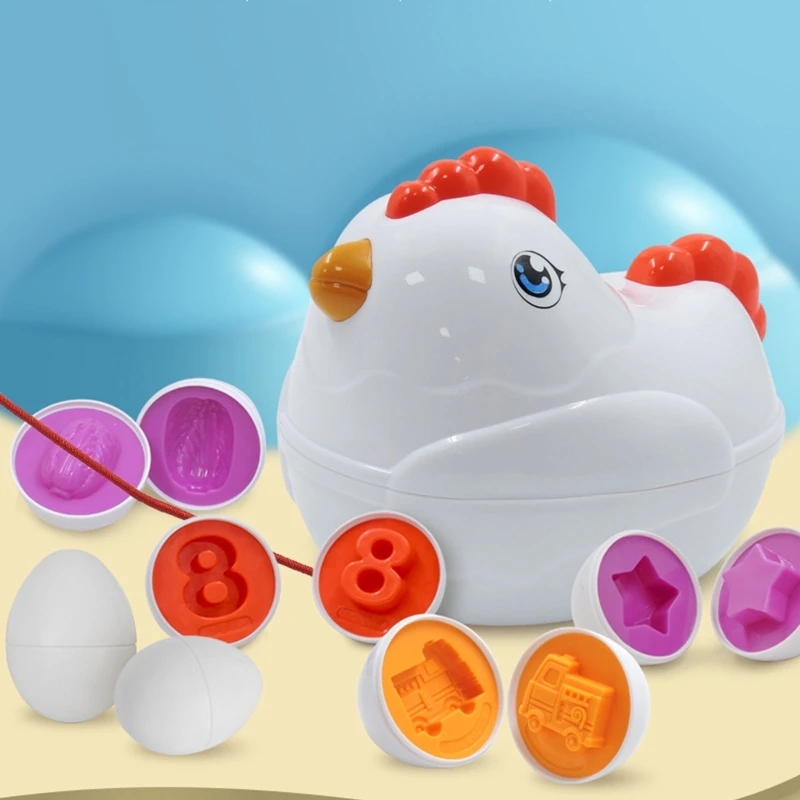 Drag Chicken Egg Puzzle Game Baby Toys Baby Educational Toy Color Recognize Shape Match Nuts Bolts Screw Training Toy Toddler Gi