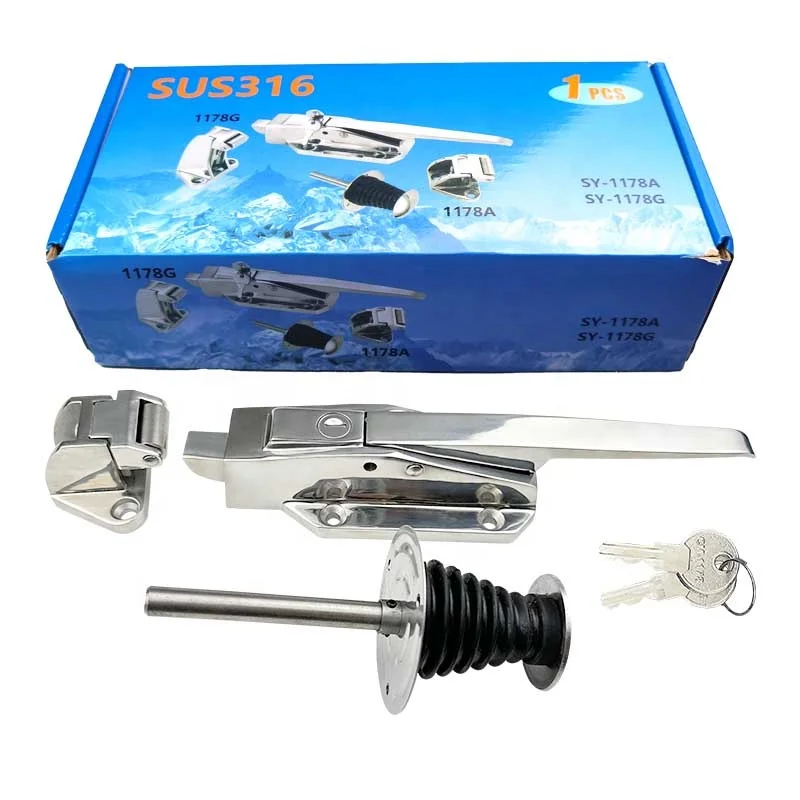 SUS316 1178 Cam-lift Safety Latch with Inside Release Handle Lock Cold room Door Lock Latch