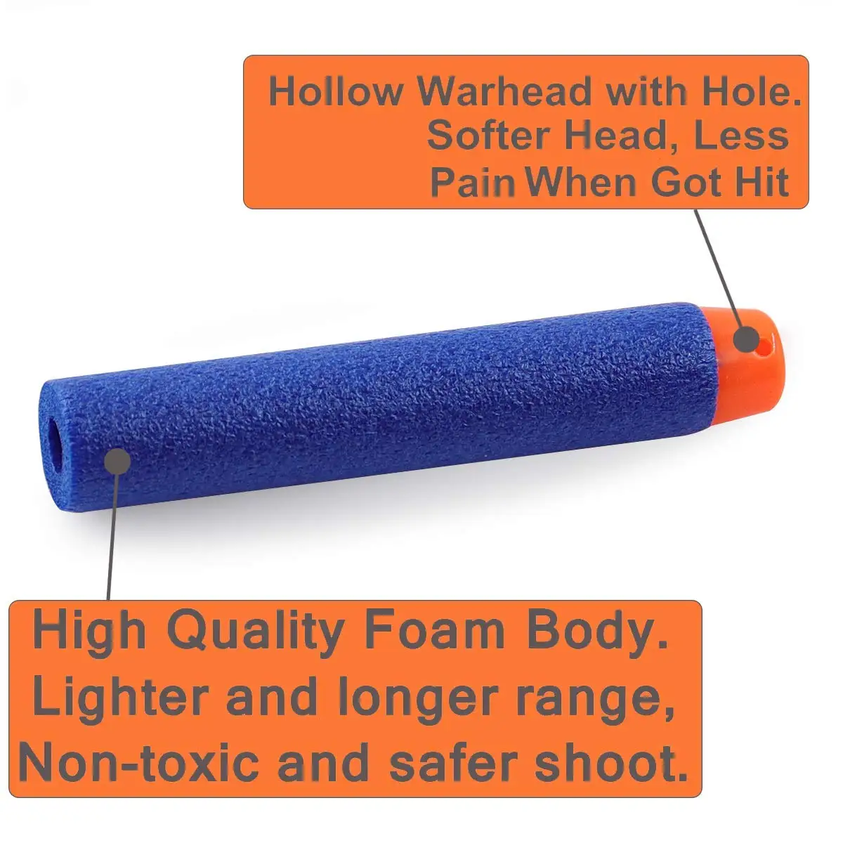 Foam Darts Refill Bullets Pack Compatible Tactical Elite Soft Bullets Ammo For Blasters Guns Toys 10PCS/Pack 7.2cm