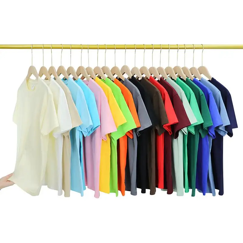 37 Colors in Stock High Quality 240Gsm 100% Cotton Heavyweight Oversized Tshirt Print Slogan Embroidery Custom Blank Men T Shirt